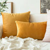 Picture of MIULEE Pack of 2 Velvet Pillow Covers Decorative Square Pillowcase Soft Solid Gold Cushion Case for Sofa Bedroom Car 22 x 22 Inch 55 x 55 cm