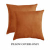 Picture of MIULEE Pack of 2 Velvet Pillow Covers Decorative Square Pillowcase Soft Solid Cushion Case for Sofa Bedroom Car 24 x 24 Inch 60 x 60 cm Orange