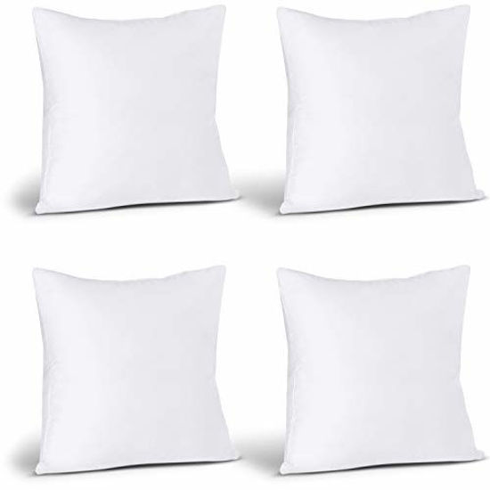 Picture of Utopia Bedding Throw Pillows Insert (Pack of 4, White) - 12 x 12 Inches Bed and Couch Pillows - Indoor Decorative Pillows