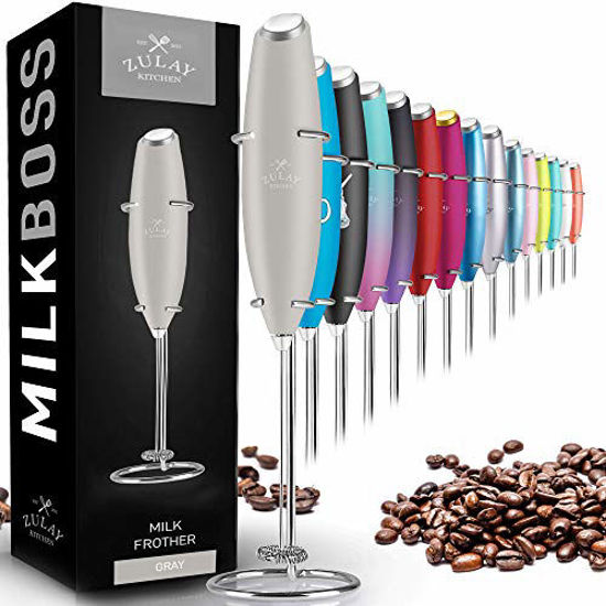 GetUSCart- Zulay Original Milk Frother Handheld Foam Maker for Lattes - Whisk  Drink Mixer for Coffee, Mini Foamer for Cappuccino, Frappe, Matcha, Hot  Chocolate by Milk Boss (Gray)