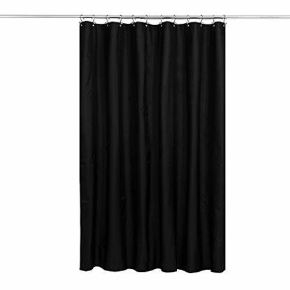 Picture of N&Y HOME Fabric Shower Curtain or Liner with Magnets - Hotel Quality, Machine Washable, Water Repellent - Black, 72x72