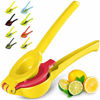 Picture of Top Rated Zulay Premium Quality Metal Lemon Lime Squeezer - Manual Citrus Press Juicer (Bright Yellow and Red)