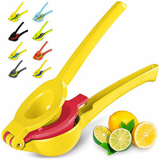 Picture of Top Rated Zulay Premium Quality Metal Lemon Lime Squeezer - Manual Citrus Press Juicer (Bright Yellow and Red)