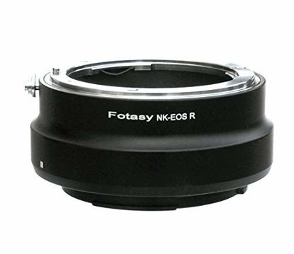 Picture of Fotasy Manual Nikon F Lens to Canon EOS R Mount Adapter, Nikon EOS R, Nikon F-Mount Canon RF Adapter, Nikon EOS RP Adapter, fits Nikon F Mount Lens & Canon EOS R Mirrorless Camera EOS R/EOS RP
