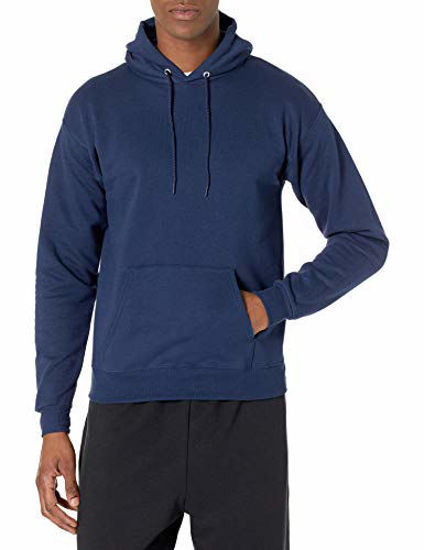 Picture of Hanes mens Pullover Ecosmart Fleece Hooded Sweatshirt,Navy,Small