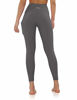 Picture of ODODOS Women's 7/8 Yoga Leggings with Pockets, High Waisted Workout Sports Running Tights Athletic Pants-Inseam 25", Charcoal, X-Large