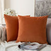 Picture of MIULEE Pack of 2 Velvet Pillow Covers Decorative Square Pillowcase Soft Soild Orange Cushion Case for Sofa Bedroom Car 22 x 22 Inch 55 x 55 cm