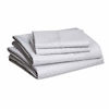 Picture of Amazon Basics Microfiber Sheet Set, Queen, Grey Crosshatch