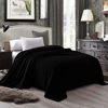 Picture of Exclusivo Mezcla Velvet Flannel Fleece Plush Queen Size Bed Blanket as Bedspread/Coverlet/Bed Cover (90" x 90", Black) - Soft, Lightweight, Warm and Cozy