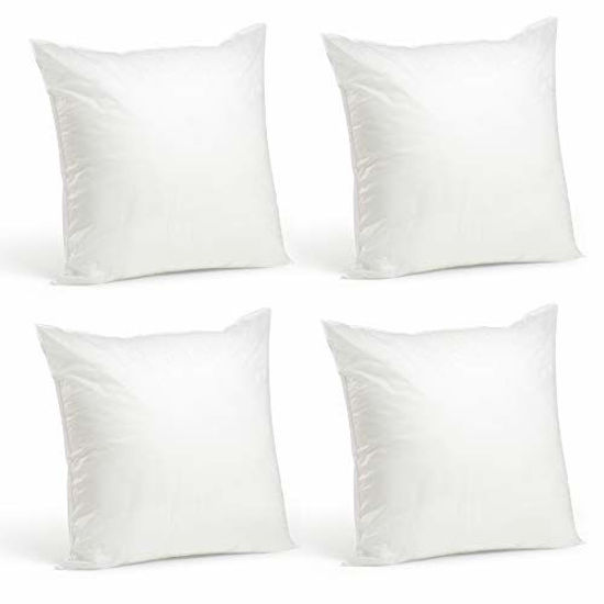 Picture of Foamily Set of 4-20 x 20 Premium Hypoallergenic Stuffer Pillow Inserts Sham Square Form Polyester, 20" L X 20" W, Standard/White