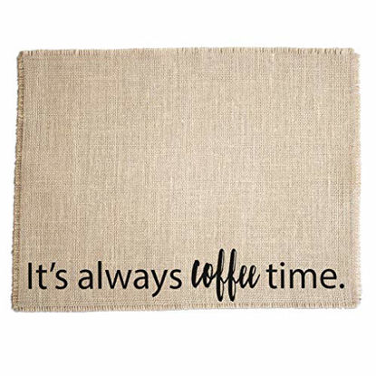 Picture of Coffee Maker Mat - Burlap Placemat for your Keurig