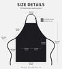 Picture of Syntus 100% Cotton Adjustable Bib 2 Pockets Cooking Kitchen Aprons, BBQ Drawing, Women Men Chef, Black