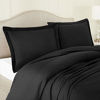 Picture of Nestl Duvet Cover 3 Piece Set - Ultra Soft Double Brushed Microfiber Hotel Collection - Comforter Cover with Button Closure and 2 Pillow Shams, Black - King 90"x104"