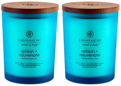 Picture of Chesapeake Bay Candle Scented Candles, Refresh + Rejuvenate (Mediterranean Citrus), Medium (2-Pack)