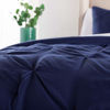 Picture of LINENSPA All- Season Hypoallergenic - Plush Microfiber Fill - Machine Washable Alternative Comforter, Full, Navy Pinch Pleat