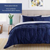 Picture of LINENSPA All- Season Hypoallergenic - Plush Microfiber Fill - Machine Washable Alternative Comforter, Full, Navy Pinch Pleat