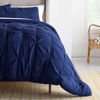 Picture of LINENSPA All- Season Hypoallergenic - Plush Microfiber Fill - Machine Washable Alternative Comforter, Oversized Queen, Navy Pinch Pleat