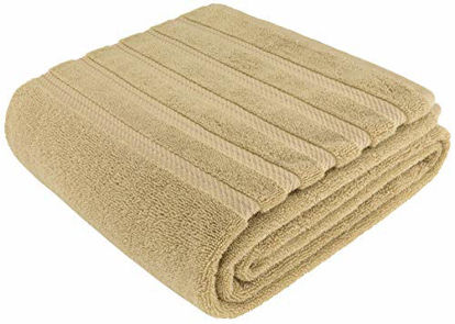 Picture of American Soft Linen Turkish Cotton Large, Jumbo Bath Towel 35x70 Premium & Luxury Towels for Bathroom, Maximum Softness & Absorbent Bath Sheet [Worth $34.95] - Sand Taupe
