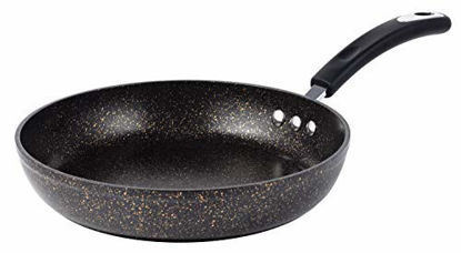 Picture of 8" Stone Earth Frying Pan by Ozeri, with 100% APEO & PFOA-Free Stone-Derived Non-Stick Coating from Germany, Obsidian Gold