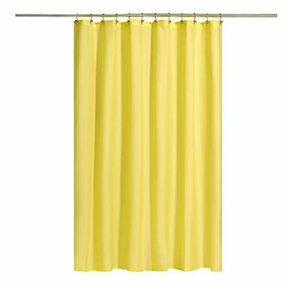 Picture of N&Y HOME Fabric Shower Curtain or Liner with Magnets - Hotel Quality, Machine Washable, Water Repellent - Yellow, 72x72
