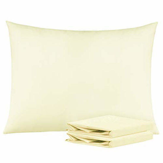 Picture of NTBAY Standard Pillowcases Set of 2, 100% Brushed Microfiber, Soft and Cozy, Wrinkle, Fade, Stain Resistant with Envelope Closure, 20 x 26 Inches, Ivory