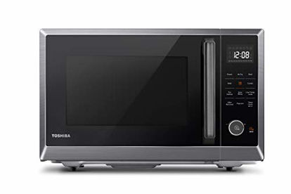 Picture of Toshiba ML2-EC10SA(BS) 4-in-1 Microwave Oven with Healthy Air Fry, Convection Cooking, Easy-clean Interior and ECO Mode, 1.0 Cu.ft, Black stainless steel
