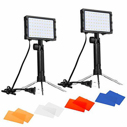 Picture of Emart 60 LED Continuous Portable Photography Lighting Kit for Table Top Photo Video Studio Light Lamp with Color Filters - 2 Packs