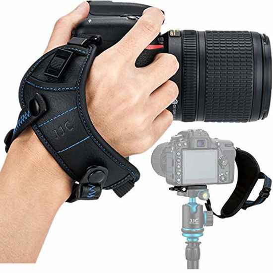 Picture of JJC L Size Camera Hand Strap Grip w/Metal Quick Release Plate for Canon EOS 5DM4 5DM3 5DM2 5D 5Ds R 6DM2 6D 7DM2 7D 90D 80D 77D 70D SX70 SX60 HS Nikon D780 D850 D500 D750 D750 D810 D7500 P950 P1000