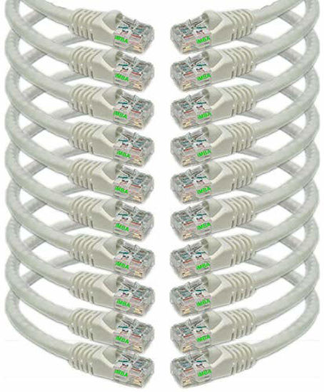 Picture of iMBAPrice 15 ' Cat5e Network Ethernet Patch Cable, 10 Pack, White (IMBA-CAT5-15WT-10PK)