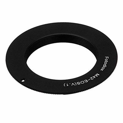 Picture of Fotodiox Lens Mount Adapter Compatible with M42 Type 1 Screw Mount SLR Lens to Canon EOS (EF, EF-S) Mount D/SLR Camera Body - with Gen10 Focus Confirmation Chip