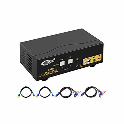 Picture of CKL HDMI KVM Switch 2 Port Dual Monitor Extended Display (CKL-922HUA)