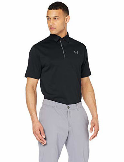 Picture of Under Armour Men's Tech Golf Polo , Black (001)/Graphite , 4X-Large