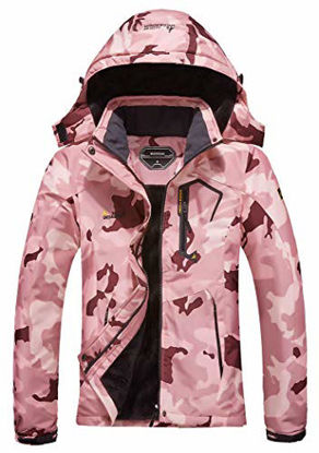 Picture of MOERDENG Women's Waterproof Ski Jacket Warm Winter Snow Coat Mountain Windbreaker Hooded Raincoat Snowboarding Jackets