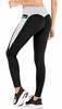 Picture of IUGA High Waist Yoga Pants with Pockets, Tummy Control, Workout Pants for Women 4 Way Stretch Yoga Leggings with Pockets (Black/Gray IU7860, Medium)