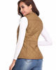 Picture of fuinloth Women's Padded Vest, Stand Collar Lightweight Zip Quilted Gilet Camel S