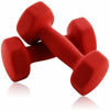 Picture of Portzon Set of 2 Neoprene Dumbbell Hand Weights, Anti-Slip, Anti-roll, Red (Neoprene Dumbbells)