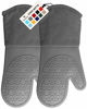 Picture of HOMWE Professional Silicone Oven Mitt, Oven Mitts with Quilted Liner, Heat Resistant Pot Holders, Flexible Oven Gloves, Gray, 1 Pair, 13.7 Inch