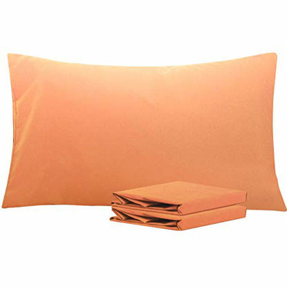Picture of NTBAY King Pillowcases Set of 2, 100% Brushed Microfiber, Soft and Cozy, Wrinkle, Fade, Stain Resistant with Envelope Closure, 20"x 36", Pale Orange