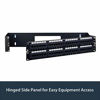 Picture of StarTech.com 2U Hinged Wall Mount Patch Panel Bracket - 6 inch Deep - 19" Patch Panel Swing Rack for Shallow Network Equipment- 22lbs (WALLMOUNTH2),Black