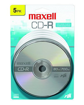 Picture of Maxell 648220 Premium Quality Recording Surface for Noise-Free Playback Write Speed 48x 700Mb Cd-Recordable 5 Disc Pack