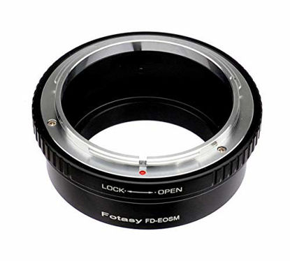 Picture of Fotasy Canon FD Lens to Canon EF-M Mount Adapter, FD EF-M, FD EOS M Adapter, EF M FD Adaptor fits Canon FD FL Lens & Canon EOS-M Mirrorless Cameras M1 M2 M3 M5 M6 M6 Mark II M10 M50 M100 M200