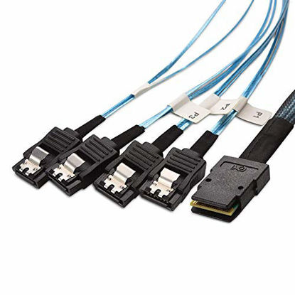 Picture of Cable Matters Internal Mini SAS to SATA Cable (SFF-8087 to SATA Forward Breakout) 1.6 Feet