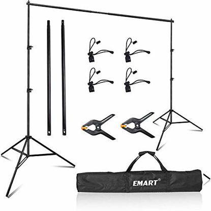 Picture of Emart Photo Video Studio 8 x 8 ft Backdrop Stand, Adjustable Photography Muslin Background Support System Kit with Carry Bag