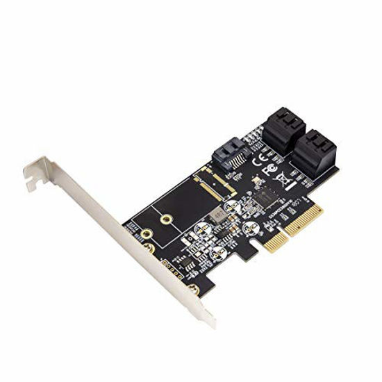 Picture of IO CREST Internal 5 Port Non-Raid SATA III 6GB/S Pci-E X4 Controller Card for Desktop PC Support SSD and HDD with Low Profile Bracket. JMB585 Chipset SI-PEX40139