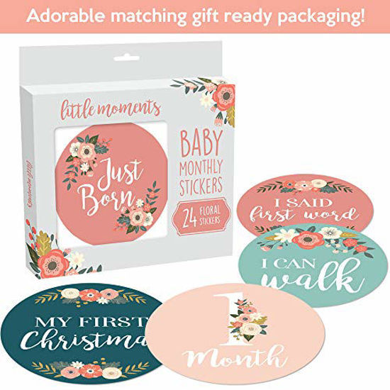 GetUSCart- Baby Monthly Stickers | Floral Baby Milestone Stickers ...