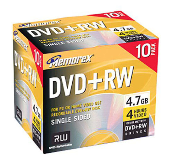 Picture of Memorex 4.7GB DVD+RW Media (10-Pack)
