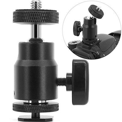 Picture of 1/4" Hot Shoe Adapter Mount Camera Ball Head Hot Shoe Mount with 1/4" Tripod Screw Head for Lightweight Light LCD Monitors Flash Photography Studio Action Camera