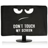 Picture of kwmobile Monitor Cover Compatible with 24-26" Monitor - Dust Monitor Case Screen Display Protector - Don't Touch My Screen White/Black