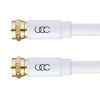 Picture of Coaxial Cable Triple Shielded CL3 in-Wall Rated Gold Plated Connectors (6 ft) RG6 Digital Audio Video with Male F Connector Pin - 6 Feet