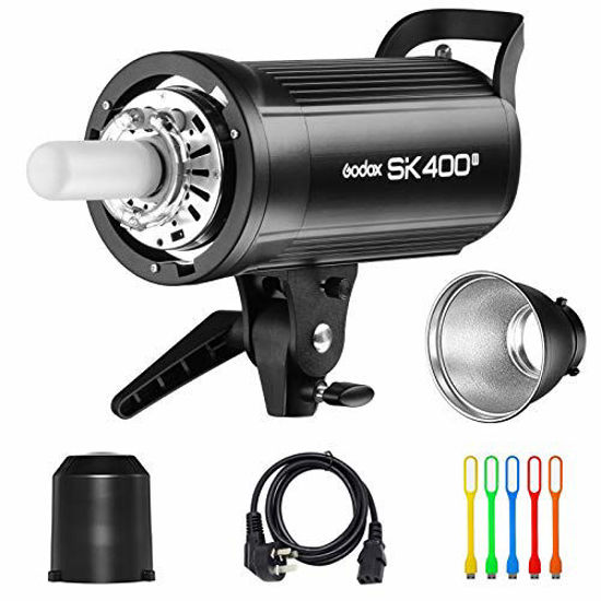 Picture of Godox SK400II 400Ws Photo Studio Strobe Flash Monolight Light with Bowens Mount &Lamp Head,150W Modeling Lamp for Studio,Shooting,Location and Portrait Photography-110V